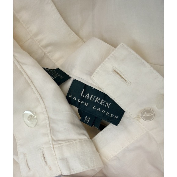 Ralph Lauren LRL  Skirt 14 A Line Off White Cotton Pintuck Cottagecore Prairie - Picture 8 of 11